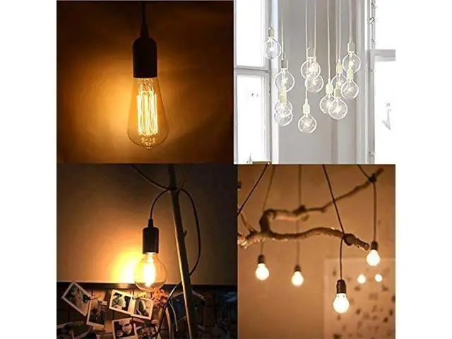 Alt view image 12 of 14 - Rextin 2 pcs E26/E27 LED Light socket 21FT extension cord with On/Off switch and US AC Power Plug Bulb Socket for Pendant Lighting Bulb Lamp in Kitchen Bedroom Restaurant (21ft 2packs)