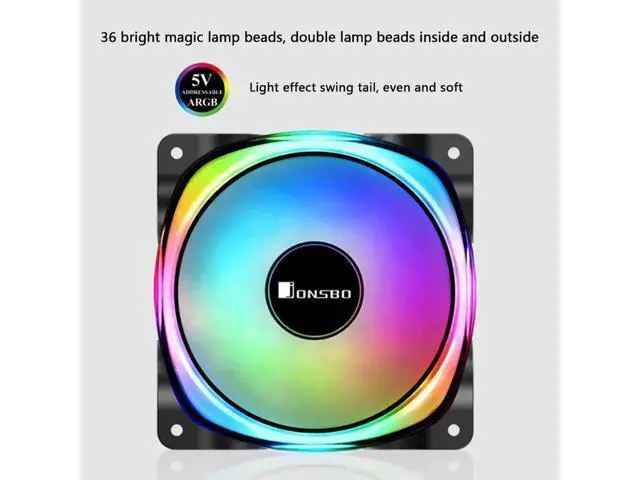 Alt view image 6 of 10 - PC Case Cooling Fan FR-701 ARGB PC Case Fan 120mm 9 Blade Addressable RGB LED PWM Cooling Fan Installing Accessories