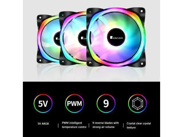 Alt view image 9 of 10 - PC Case Cooling Fan FR-701 ARGB PC Case Fan 120mm 9 Blade Addressable RGB LED PWM Cooling Fan Installing Accessories