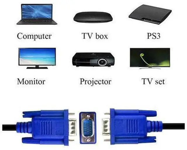 Alt view image 9 of 10 - DaFuRui 4Pack VGA to VGA Cable5Ft HD15 VGA Male to Male Cable for TV Computer VGA Monitor Cable with Blue Connector