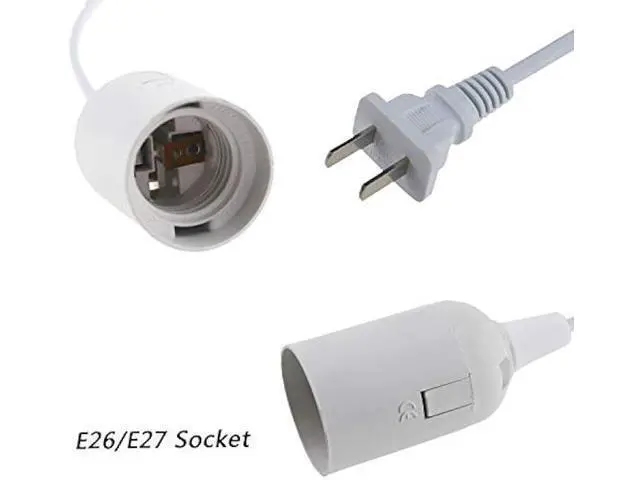 Alt view image 10 of 14 - Rextin 2 pcs E26/E27 LED Light socket 21FT extension cord with On/Off switch and US AC Power Plug Bulb Socket for Pendant Lighting Bulb Lamp in Kitchen Bedroom Restaurant (21ft 2packs)