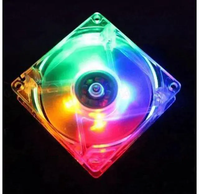 Alt view image 7 of 12 - 80mm LED Computer PC Fan 8025 Silent Cooling Fan 12V LED Luminous Chass Computer Case Cooling Fan Mod Easy Installed Color: Colorful