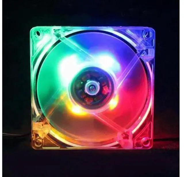 Alt view image 8 of 12 - 80mm LED Computer PC Fan 8025 Silent Cooling Fan 12V LED Luminous Chass Computer Case Cooling Fan Mod Easy Installed Color: Colorful