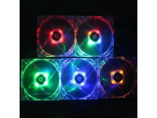Alt view image 6 of 10 - F12025 120mm LED Fan Cooler Transparent Computer Case Fan PC Cooling Fan 12V Desktop 4-Pin Connector for PC Case