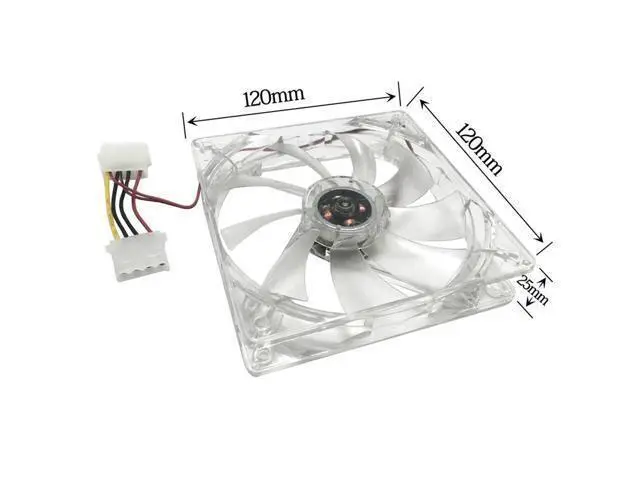 Alt view image 9 of 10 - F12025 120mm LED Fan Cooler Transparent Computer Case Fan PC Cooling Fan 12V Desktop 4-Pin Connector for PC Case