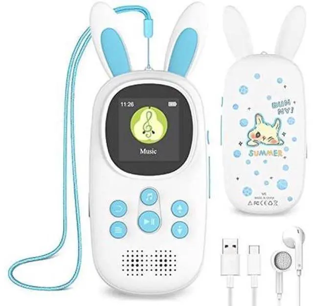 Alt view image 8 of 14 - 16GB Music MP3 Player for Kids, Cute Bunny Kids Music MP3 Player with Bluetooth, MP3 & MP4 Players with Speaker, MP3 Player with FM Radio, Recordings, Alarm, Pedometer, Stopwatch, Support up to 128GB