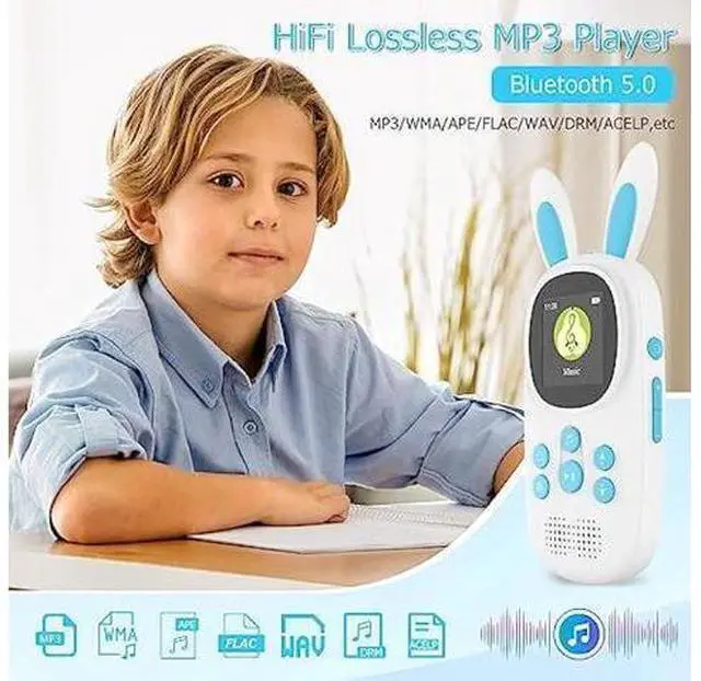 Alt view image 9 of 14 - 16GB Music MP3 Player for Kids, Cute Bunny Kids Music MP3 Player with Bluetooth, MP3 & MP4 Players with Speaker, MP3 Player with FM Radio, Recordings, Alarm, Pedometer, Stopwatch, Support up to 128GB