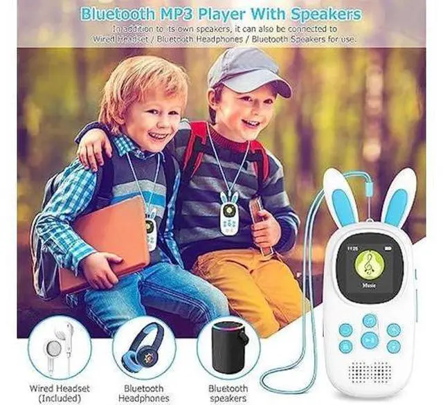 Alt view image 13 of 14 - 16GB Music MP3 Player for Kids, Cute Bunny Kids Music MP3 Player with Bluetooth, MP3 & MP4 Players with Speaker, MP3 Player with FM Radio, Recordings, Alarm, Pedometer, Stopwatch, Support up to 128GB