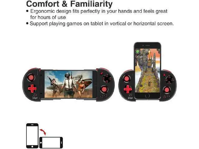 Alt view image 8 of 10 - PG-9087 Wireless Bluetooth Gamepad PC Joypad Game Controller Joystick For PUBG Mobile Game for Android/iOS d35