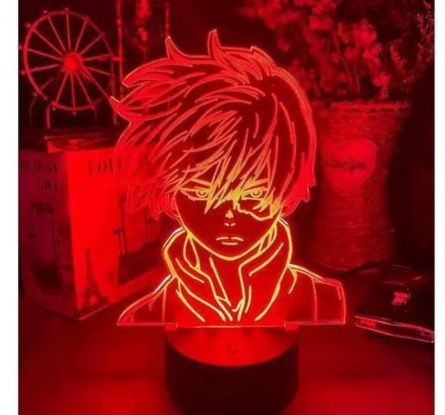 Alt view image 7 of 10 - My Hero Academia Shoto Todoroki Figure 3D Led Night Light Lamp for Kids Child Boys Bedroom Decor Acrylic Table Lamp Gift