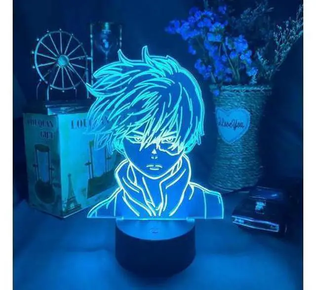 Alt view image 6 of 10 - My Hero Academia Shoto Todoroki Figure 3D Led Night Light Lamp for Kids Child Boys Bedroom Decor Acrylic Table Lamp Gift