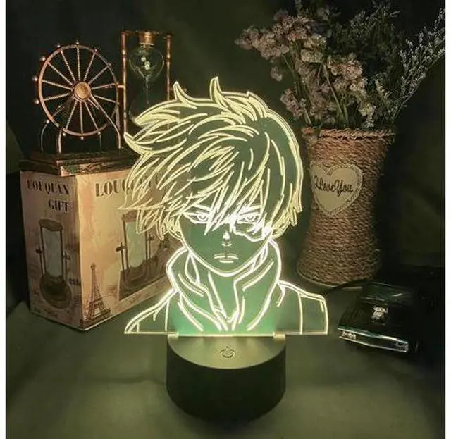 Alt view image 8 of 10 - My Hero Academia Shoto Todoroki Figure 3D Led Night Light Lamp for Kids Child Boys Bedroom Decor Acrylic Table Lamp Gift