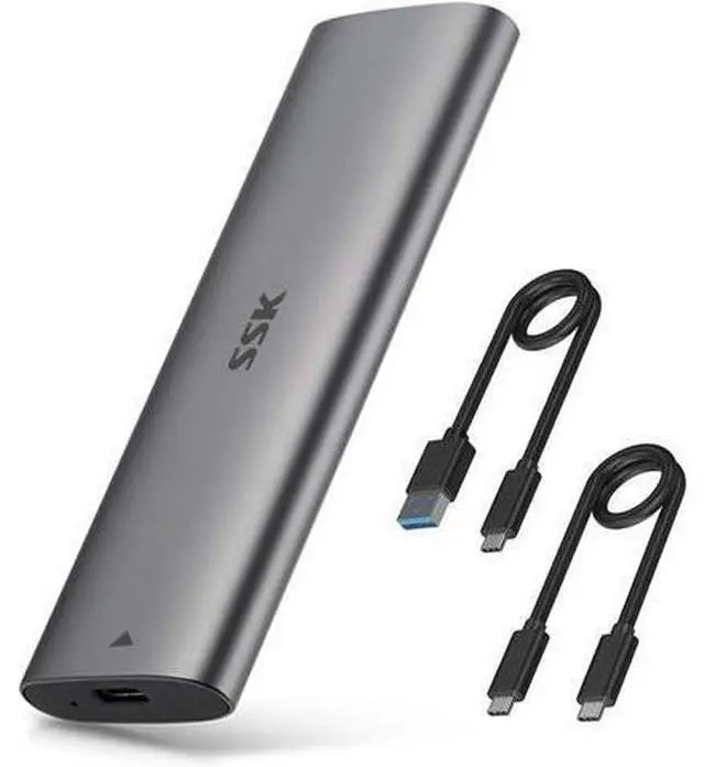 Alt view image 7 of 12 - Aluminum M.2 to USB NVMe SATA SSD Enclosure Reader Tool-Free USB 3.2 Gen 2 10Gbps NVMe PCI-E 6Gbps SATA M-Key / B+M Key Solid State Drive External Adapter With UASP Trim for SSDs 2242 2260 2280