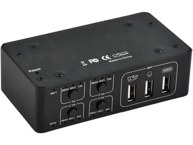 Alt view image 8 of 10 - 4 port 4K HDMI KVM Switch splitter box USB HDMI 4K KVM Switcher selector control up to 4 monitors for mac os. windows 10