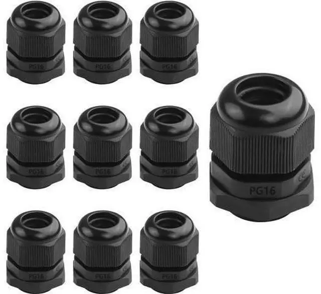 Alt view image 7 of 12 - 10Pcs PG7 Cable Gland, Plastic Waterproof Adjustable 3-3.5mm IP68 Cable Gland Joint, Wire Protector with Rubber Gaskets PG16