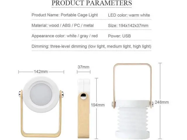 Alt view image 7 of 10 - Rechargeable Adjustment Desk lamp soft eye protection night light flip rechargeable table LED reading study table Lamp D4