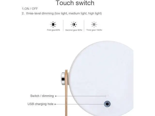 Alt view image 8 of 10 - Rechargeable Adjustment Desk lamp soft eye protection night light flip rechargeable table LED reading study table Lamp D4