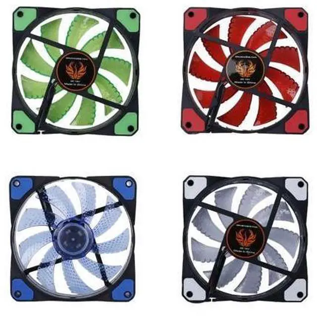 Alt view image 8 of 10 - 120mm fan Cooler Computer Fan 120mm LED Ultra Silent Computer PC Case Fan 15 LEDs 12V Around 1200RPM 3 Pin Fan
