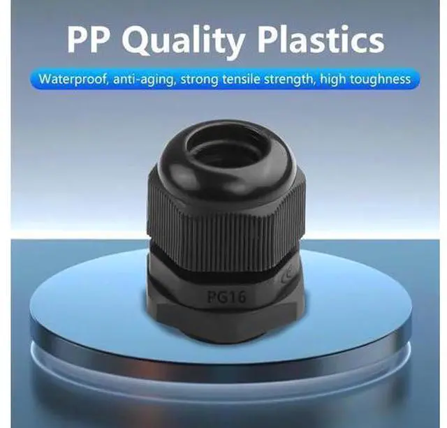 Alt view image 11 of 12 - 10Pcs PG7 Cable Gland, Plastic Waterproof Adjustable 3-3.5mm IP68 Cable Gland Joint, Wire Protector with Rubber Gaskets PG16