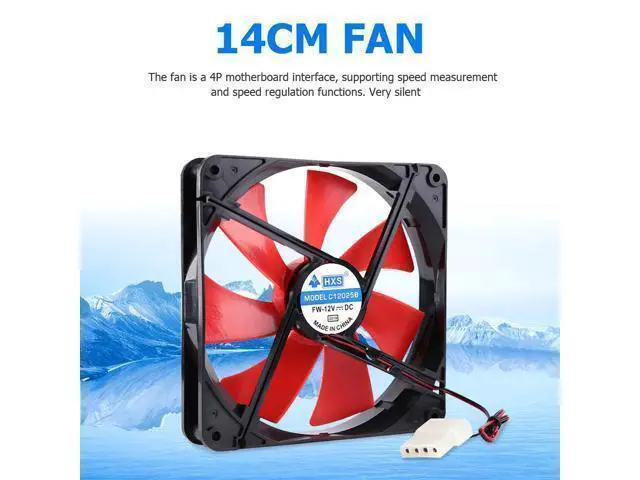Alt view image 6 of 10 - 140mm 4 Pin Speed Adjustable Silent PC Case Cooling Fan CPU Cooler Fan 12V Computer Case Fan CPU Cooler Fan
