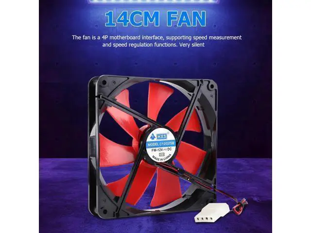 Alt view image 8 of 10 - 140mm 4 Pin Speed Adjustable Silent PC Case Cooling Fan CPU Cooler Fan 12V Computer Case Fan CPU Cooler Fan