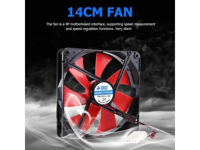 Alt view image 9 of 10 - 140mm 4 Pin Speed Adjustable Silent PC Case Cooling Fan CPU Cooler Fan 12V Computer Case Fan CPU Cooler Fan