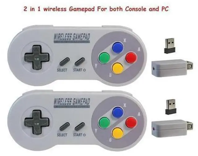 Alt view image 4 of 6 - 2 Reciever Wireless 2.4G Game Controller Joypad Joystick Controller for SNES for Classic MINI for PC Windows for Switch