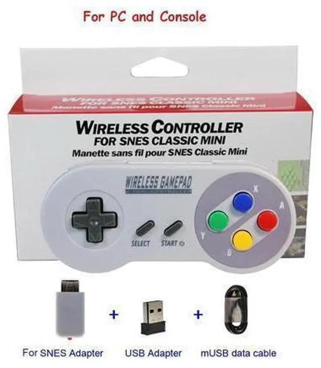 Alt view image 5 of 6 - 2 Reciever Wireless 2.4G Game Controller Joypad Joystick Controller for SNES for Classic MINI for PC Windows for Switch