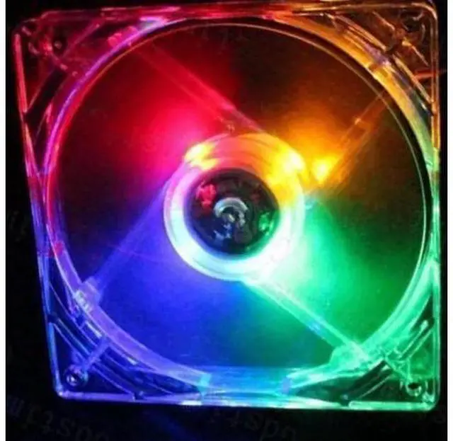 Alt view image 9 of 10 - 12V Cooling Fan Computer Fan Quad 4 LED Light 120mm PC Computer Case Cooling Fan Quiet Connector Easy Installed Fan