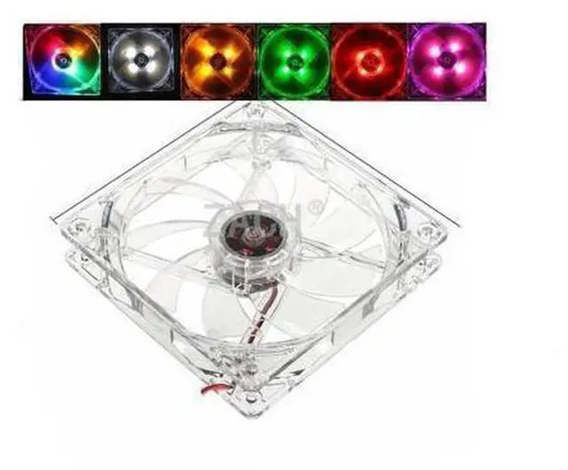 Alt view image 7 of 10 - 12V Cooling Fan Computer Fan Quad 4 LED Light 120mm PC Computer Case Cooling Fan Quiet Connector Easy Installed Fan