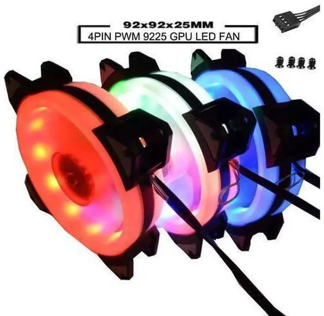 Alt view image 6 of 10 - 90mm 9225 LED 4Pin PWM Fan 92mm Computer Case Fan Silent 9CM CPU Cooling Fan Quiet PC Cooler Fan DC 12V Adjust Fan Speed