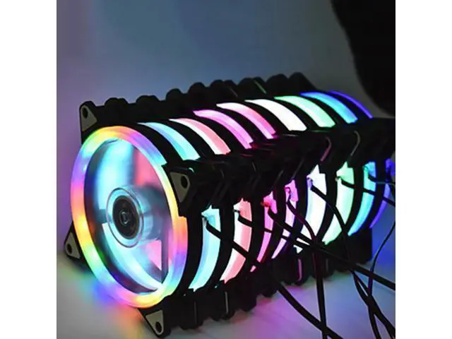 Alt view image 6 of 10 - 120mm fan Computer LED Fan Water Cooler Cooler Fan Case Glare Red Blue Green White Cooler Fans Cooling RGB Case Fan CPU