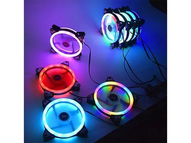 Alt view image 7 of 10 - 120mm fan Computer LED Fan Water Cooler Cooler Fan Case Glare Red Blue Green White Cooler Fans Cooling RGB Case Fan CPU