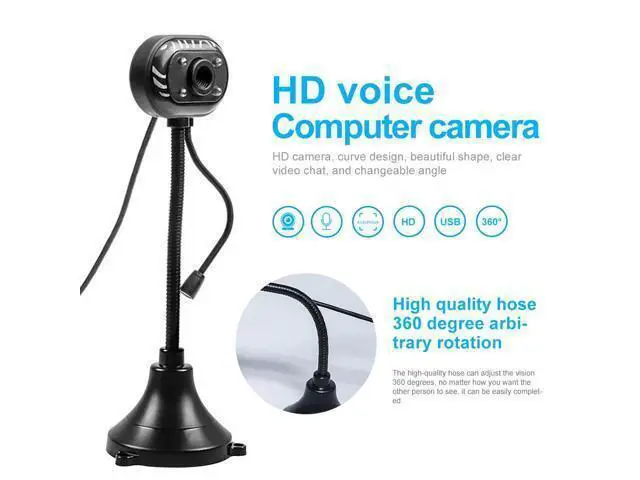Alt view image 7 of 10 - Computer HD Webcam Video Webcam USB Camera Builtin Microphone Video Teaching Live With Mic HD LED Web Camera MIC Computer