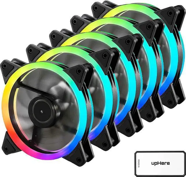 Alt view image 7 of 12 - upHere 120mm RGB Series Case Fan,Quiet Edition High Airflow LED Case Fan for PC Cases-5 Pack