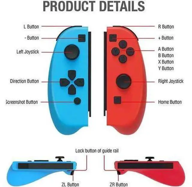 Alt view image 10 of 10 - + Right Game Controller For Switch Joypad Gamepad Console Game Bluetooth Wireless Pro Controller Gamepad