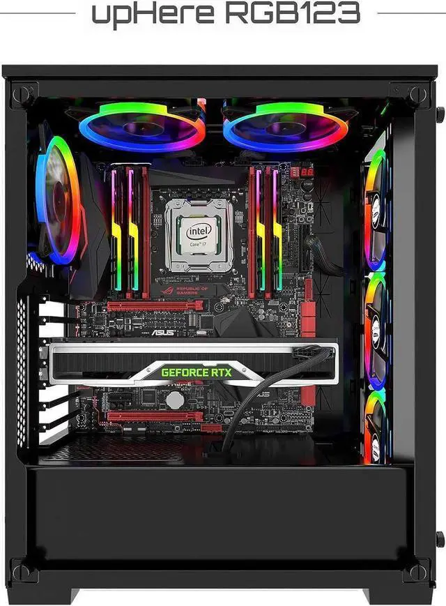 Alt view image 12 of 12 - upHere 120mm RGB Series Case Fan,Quiet Edition High Airflow LED Case Fan for PC Cases-5 Pack