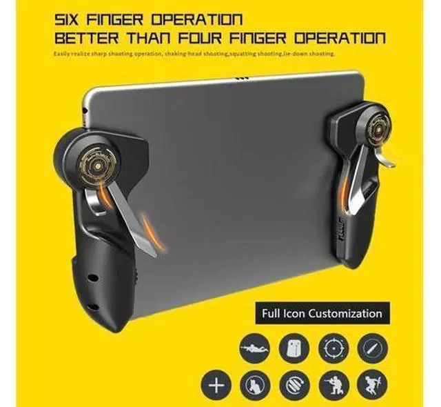 Alt view image 9 of 10 - AKpad6K 2pcs 6 Fingers Tablet Shooting Gaming Button Triggers Gamepad for Ipad Controller PUBG Game Controller Joystick