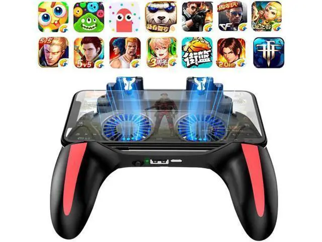 Alt view image 8 of 10 - Gamepad Pubg Controller Double Cool Fan 5000 Mah Powerbank Game-Controller Android Joystick Mobile Game Pad