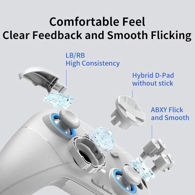Alt view image 8 of 10 - Flydigi Direwolf Xcloud Game Controller, Hall Lineness Trigger, Hybrid 8 Directions D-Pad, Motion Sensing Function, Multi-Platform Controller for Windows PC, Nintendo Switch, Android/IOS, Xcloud Ect