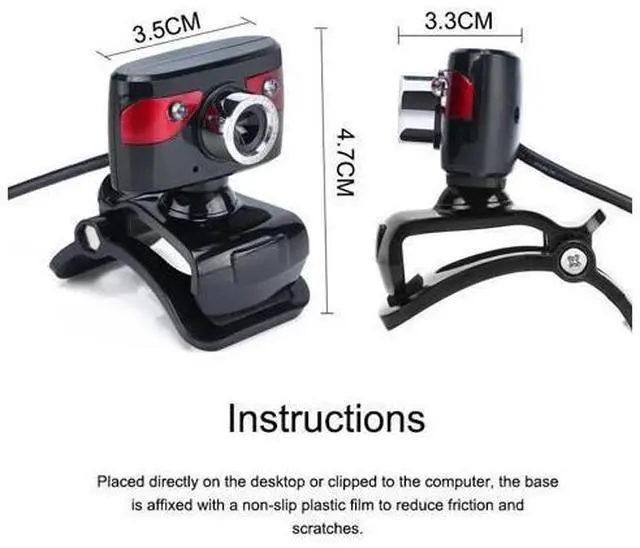 Alt view image 9 of 10 - Web Camera USB Webcam 2 Led Web Cam with MIC Clip-on for Skype Youtube Computer PC Laptop Notebook Camera