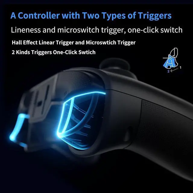 Alt view image 9 of 14 - Vader 3 Pro PC Gaming Controller Hall & Micro Changable Triggers Hall Joystick Stereo Vibration 800mAh Gyro Mapping Multi-Platform Controller for PC/NS/Mobile/TV/Android/IOS Native