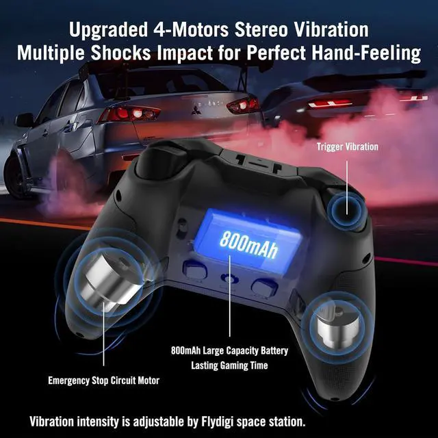 Alt view image 12 of 14 - Vader 3 Pro PC Gaming Controller Hall & Micro Changable Triggers Hall Joystick Stereo Vibration 800mAh Gyro Mapping Multi-Platform Controller for PC/NS/Mobile/TV/Android/IOS Native