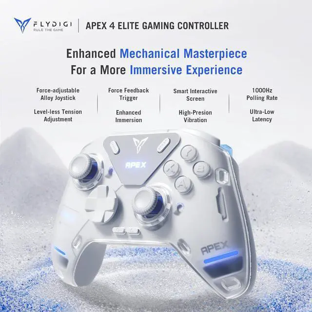 Alt view image 9 of 14 - FLYDIGI APEX 4 PC Controller Force Feedback Trigger Force-Adjustable Alloy Joysitck Full-Color LCD Display 1500mAh 1000hz Report Rate Stereo Vibration PC/NS/TV/Android/Laptop
