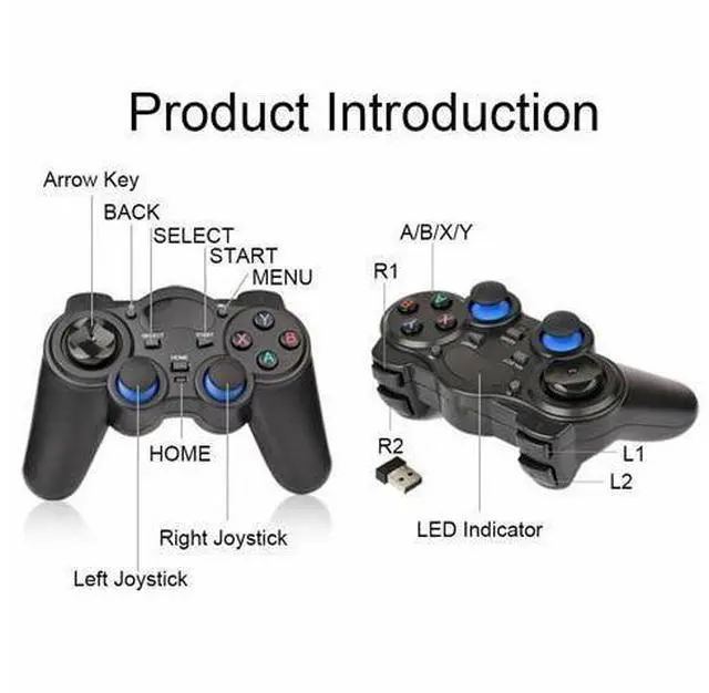 Alt view image 9 of 14 - 2.4G Wireless Controller Gaming Gamepad Joystick for Android Tablet Phone PC TV