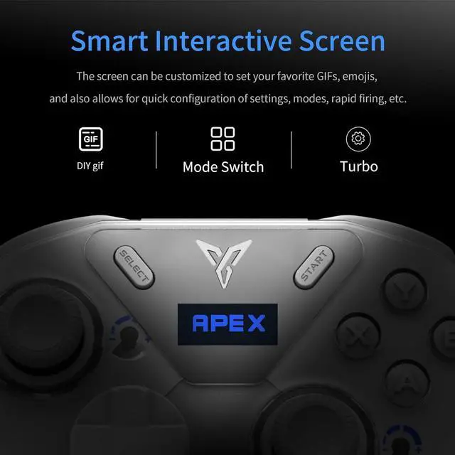 Alt view image 13 of 14 - FLYDIGI APEX 4 PC Controller Force Feedback Trigger Force-Adjustable Alloy Joysitck Full-Color LCD Display 1500mAh 1000hz Report Rate Stereo Vibration PC/NS/TV/Android/Laptop