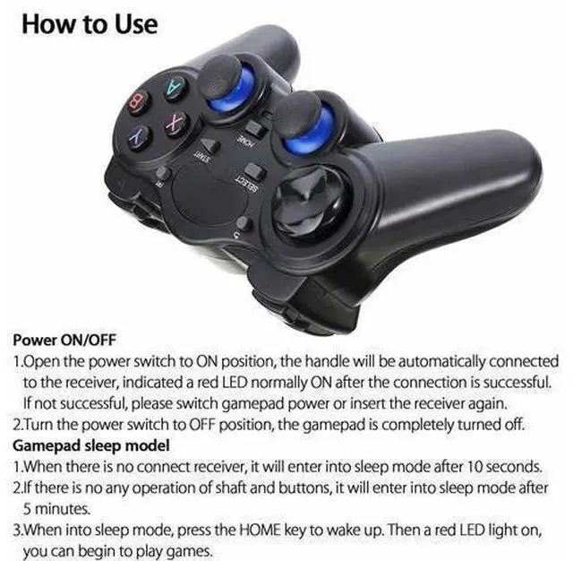 Alt view image 13 of 14 - 2.4G Wireless Controller Gaming Gamepad Joystick for Android Tablet Phone PC TV