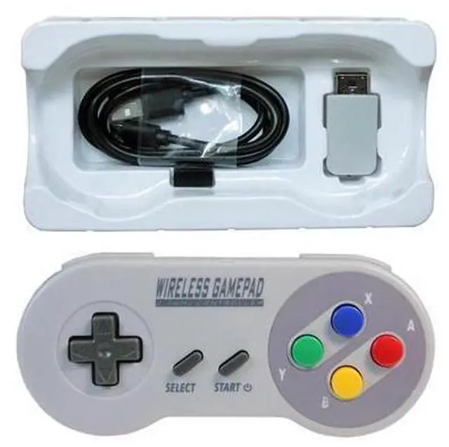 Alt view image 6 of 6 - 2 Reciever Wireless 2.4G Game Controller Joypad Joystick Controller for SNES for Classic MINI for PC Windows for Switch