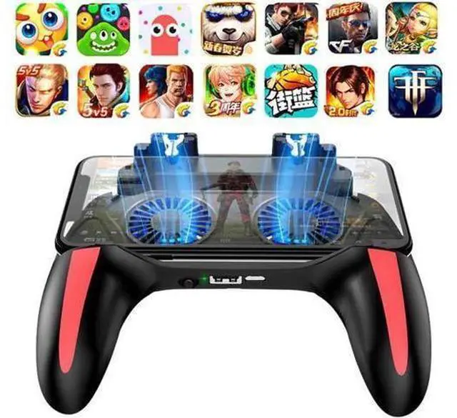 Alt view image 8 of 10 - Gamepad Pubg Controller Double Cool Fan 5000 Mah Powerbank Game-Controller Android Joystick Mobile Game Pad