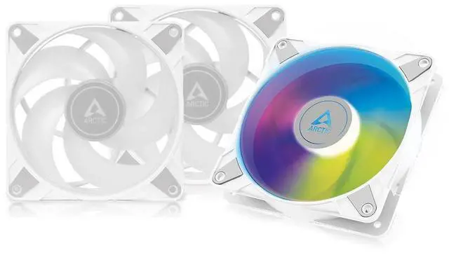 Alt view image 2 of 2 - ARCTIC P12 PWM PST A-RGB (3 Pack) - 120 mm PWM case Fan Optimized for Static Pressure, case Fan, semi-Passive: 200-2000 RPM (0 RPM <5%), 5V 3 pin ARGB LED, Single Fan - White